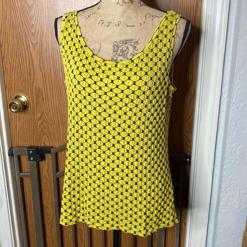 Tianello Lime Green Honeycomb Knit Heidie Tank Size M